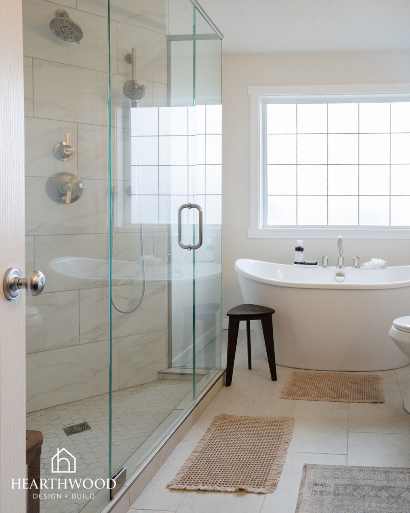 Classic Timeless Black & White Primary Bathroom Renovation