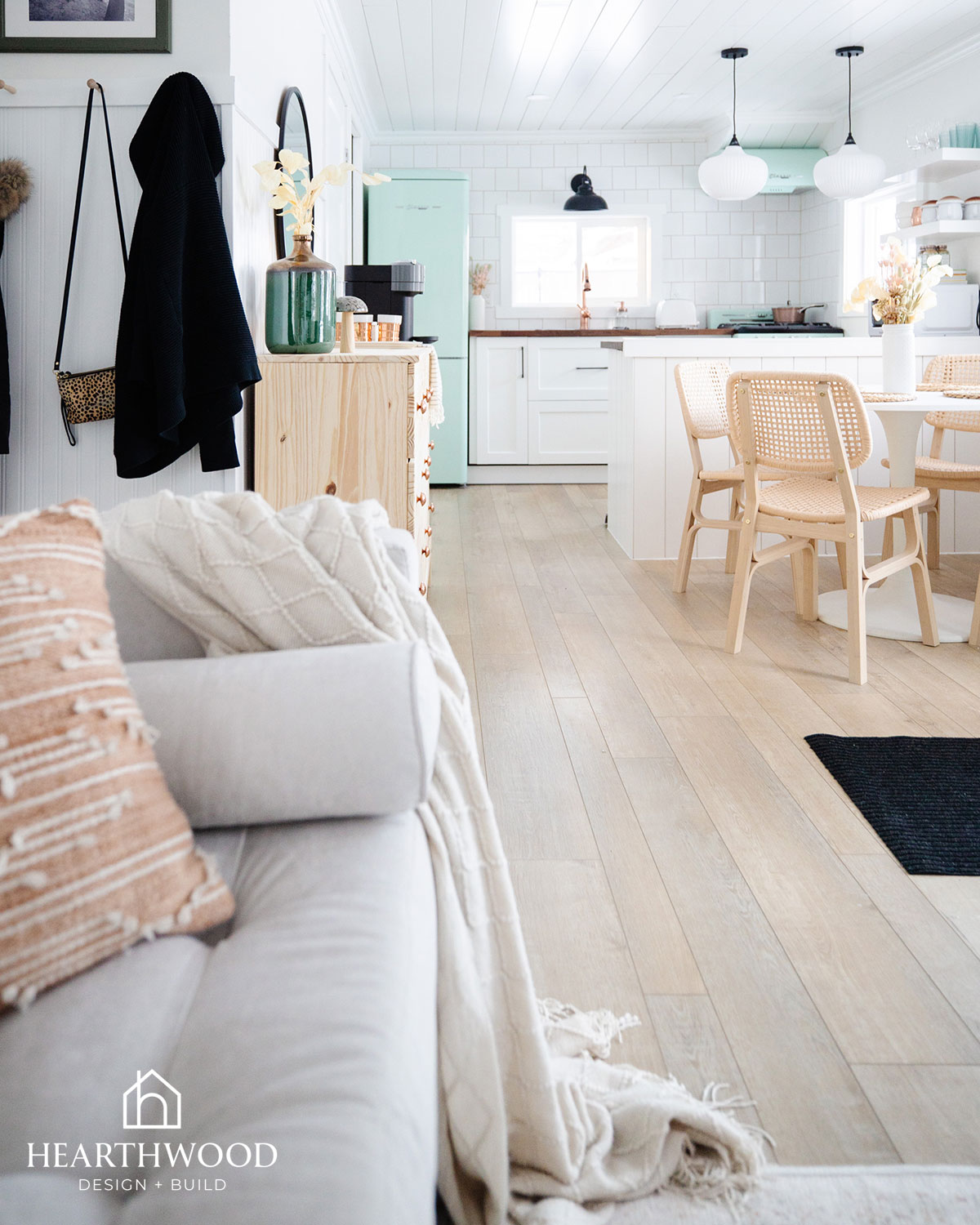 LVP flooring running throughout a small home